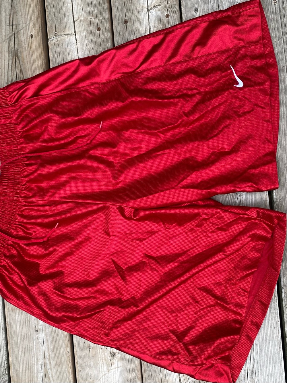 Nike Men’s Athletic Mesh Shorts in Bright Red with White Swoosh